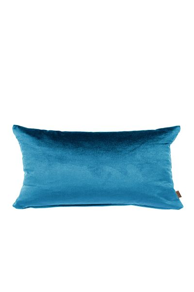 Alacastore Culoare Solidă Denim Albastru Catifea Pernă Mărgele Umplută Silicon 35 X 55 Cm