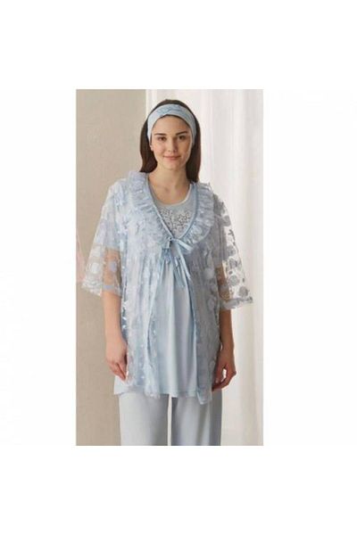 Haluk Bayram Blue Triple Maternity Set