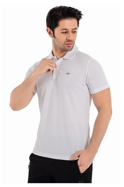 Crozwise Men's T-Shirt Waffle Fabric White T-Shirt 7128-08