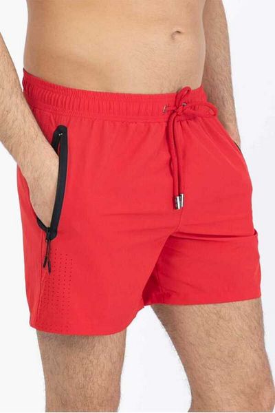 Miami Beach Ανδρικό μαγιό πισίνας Red Lycra Water Repellent - 2201-red-21y