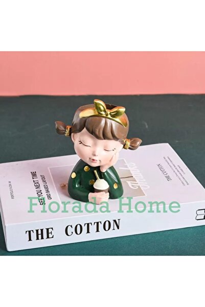 FLORADA Avrupa Tarzı Kahveli Kız Saksı Sukulent, Kaktüs Yeni Model