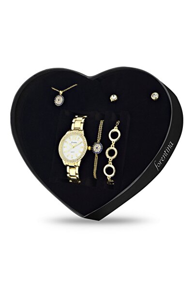 Forentina Altın Kaplama Nazar Boncuklu Kolye Bileklik Küpe Saat - Ps189900tr