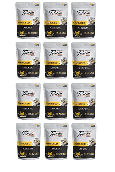 Felicia Tahılısız Sterilized Kısır Tavuklu Yaş Mama 85 Gr. X 12 Adet