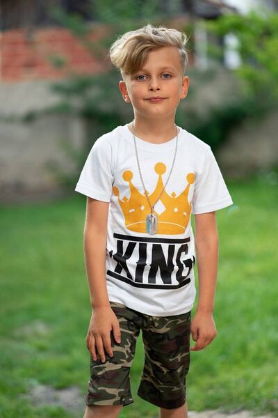 Harika KIDS Περιλαμβάνεται κολιέ αγοριού καμουφλάζ Capris σετ 4-12 ετών