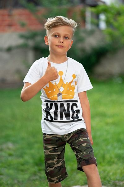 Harika KIDS Περιλαμβάνεται κολιέ αγοριού καμουφλάζ Capris σετ 4-12 ετών