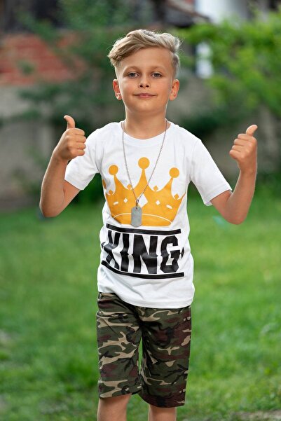 Harika KIDS Boy's Camouflage Capri Suit Necklace Included 4-12 Years