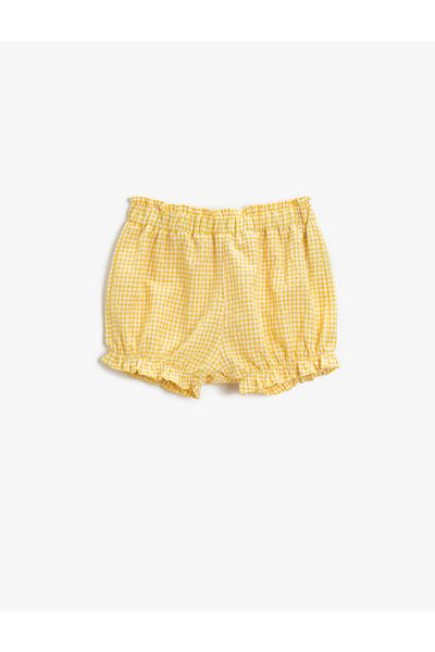 Koton Baby Girl YELLOW PLAID Checked Shorts Cotton