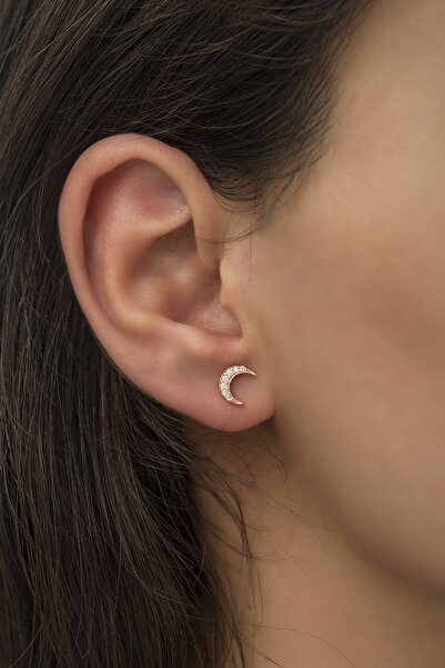 SUNSHINE Kadın Pembe Ay Yıldız İki Kulak Farklı Küpe