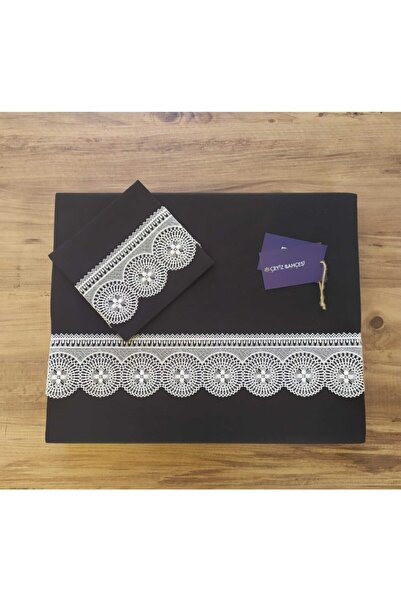 Çeyiz Bahçesi Чорний двоспальний комплект постільної білизни Ahu