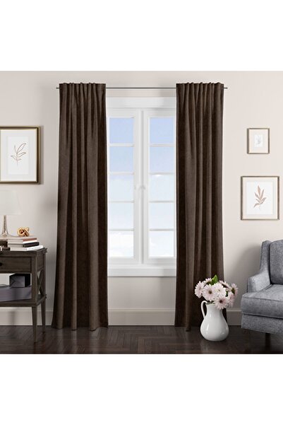 Mürdüm Perde Petek Dokulu Dekoratif Fon Perde