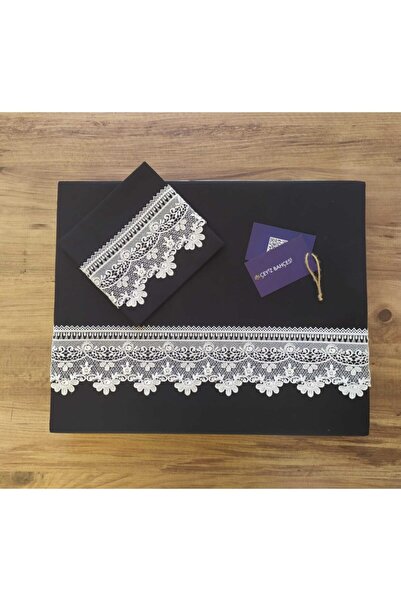 Çeyiz Bahçesi Чорний двоспальний комплект постільної білизни