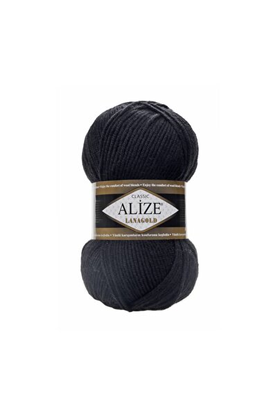 Alize (5 Τεμάχια) Lanagold 50% Μαλλί 100 γραμμάρια Πλεκτό νήμα χειροποίητο 60/μαύρο