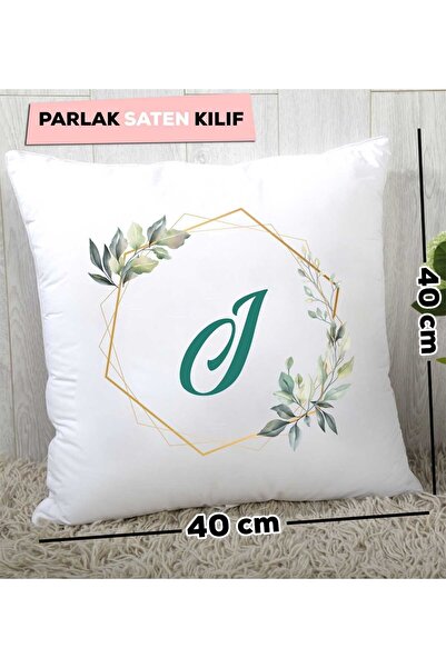 Hedizu Подушка з квітковим візерунком та літерою J