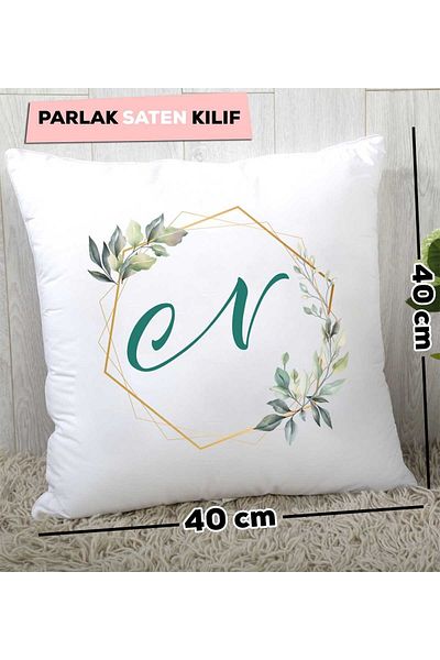 Hedizu Pernă florală cu litera N