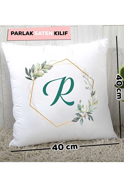 Hedizu Подушка з квітковим візерунком і літерою R