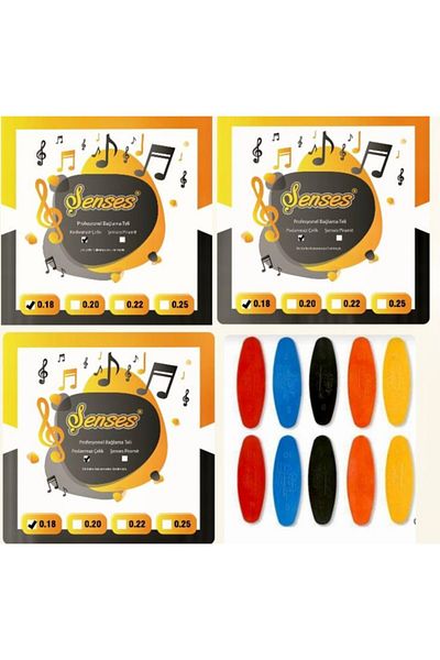 Şenses 0.18 Stainless Steel Professional Short Handle Binding Wire Set (3 Sets) + 10 Pieces of Tezene