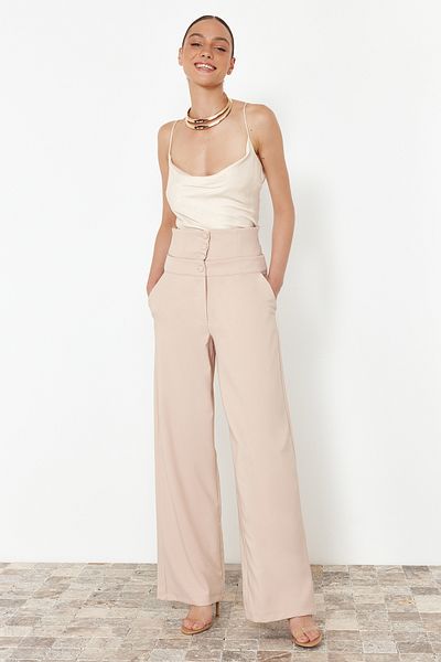 Trendyol Collection Stone Corset Detailed Woven Trousers TPRSS23PL00033