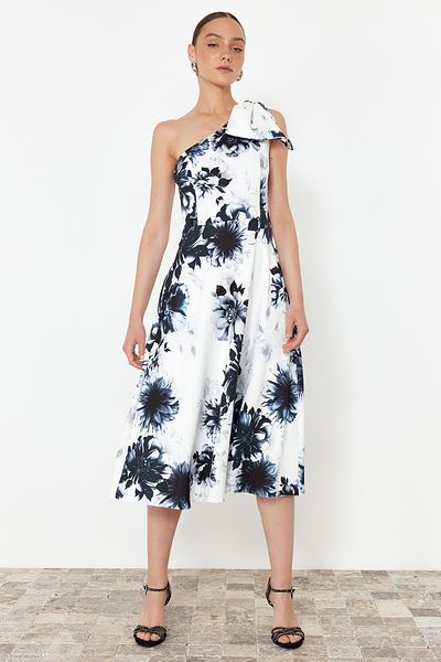 Trendyol Collection Stylish Woven Evening Dress - A-Cut, Bow Detail, Colorful TPRSS24EL00105