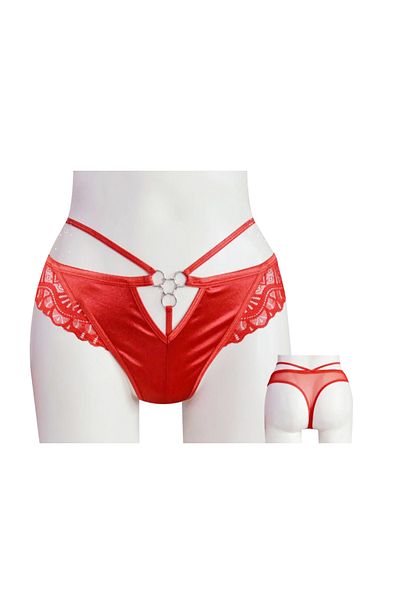 Papatya Papatya 5179 - Women's Thong with Front Satin Side Bands and Axle Back Tulle