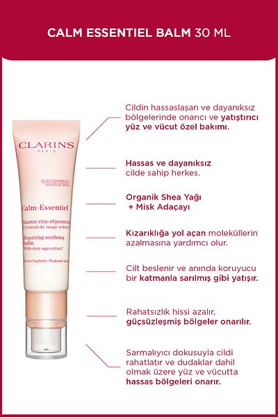 Clarins Calm-Essentiel 30 ml - Repairing and Soothing Balm-For Sensitive and Irresistible Skin