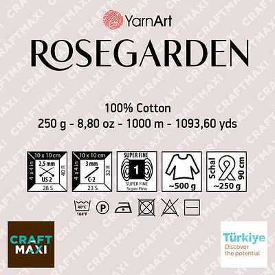 Yarnart Rosegarden - Μαρμάρινο Χειροποίητο Νήμα Πλεξίματος Ebruli-310