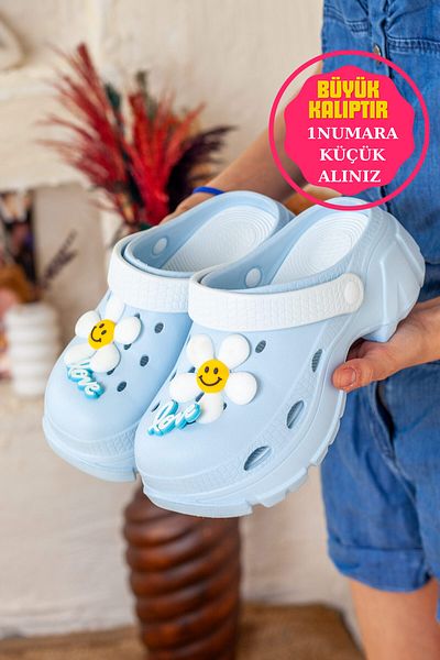 ShoesBag Quality High-Sole Cross Slippers, Doctor Slippers, Nurse Slippers, Floral Patterned Doctor Slippers