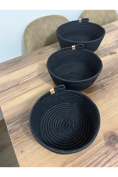 naylişhome مجموعة ثلاثية من سلال الجوت والخوص - منظم للمطبخ وسلة الخبز هدية ا...