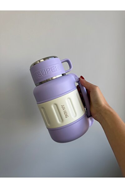 aksesuarsize Jun Heng Bardaklı Termos 1100 Ml İp Askılı Kamp Termosu