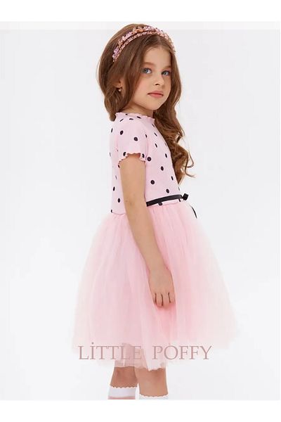 LP LittlePoffy Polka Dot Tulle Fuzzy Girls Kids dress 2-5 years old