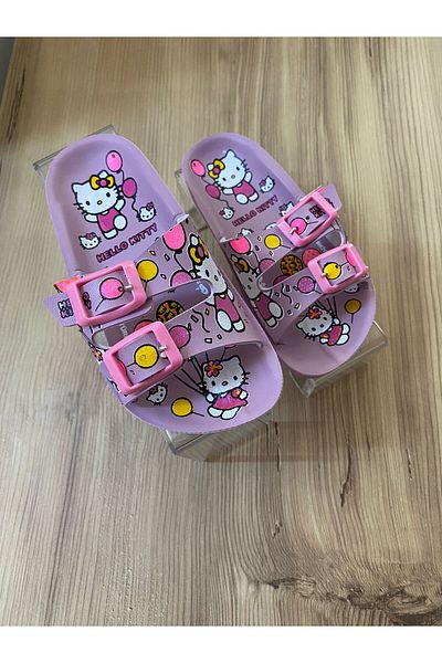Eylül Spor Hello Kitty Patterned Non-Slip Sole Sea Beach Pool Bathroom Garden Girl Child Slippers