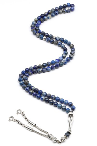 Mavera Doğaltaş Lapis Lazuli Doğal Taş 99'Lu Tesbih 6 mm Küre Kesim
