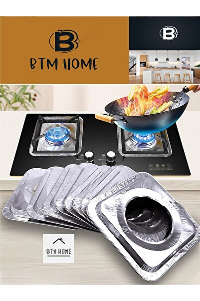 btm home 10 Adet Ocak Üstü Leke Önleyici Yıkanabilir Isıya Dayanıklı Izgara K...