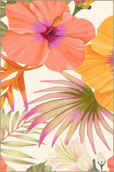 Rugs Modern Halı Palm Blooming Flower Patterned Woven Base Carpet Miravip8205