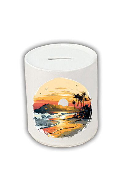 lili hediyelik Скарбничка з принтом «Відпустковий пейзаж» — керамічна скарбни...