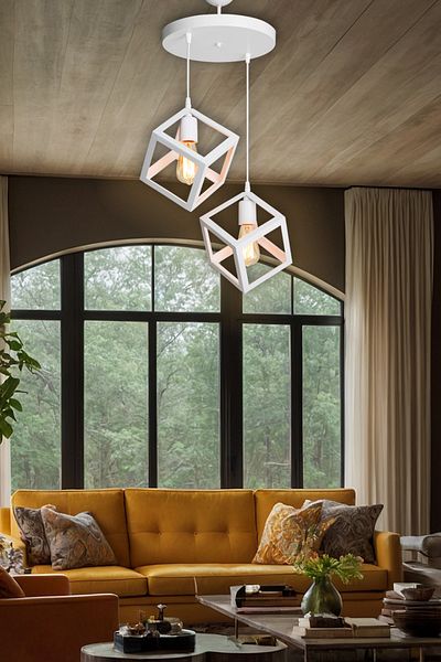AG LightDesign White Cube Pendant Lamp Chandelier Living Room Bedroom Kitchen Corridor Lamp