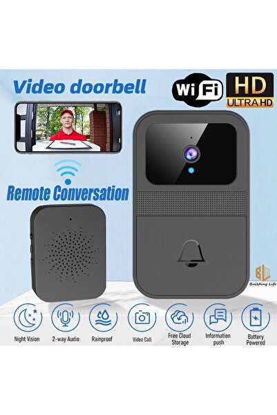 Tastech D9 Kablosuz Görüntülü Kapı Zili HD 1080P Akıllı Kapı Zili Kamera Kablosuz Kapı Zili Kamera