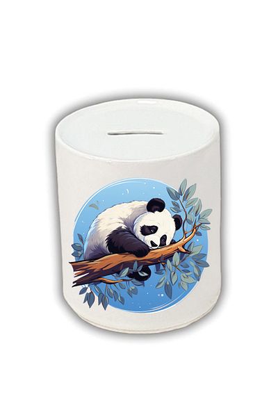 lili hediyelik Κουμπαράς με στάμπα Panda Lying on a Branch - Κεραμικός κουμπαράς συσσώρευσης χρημάτων