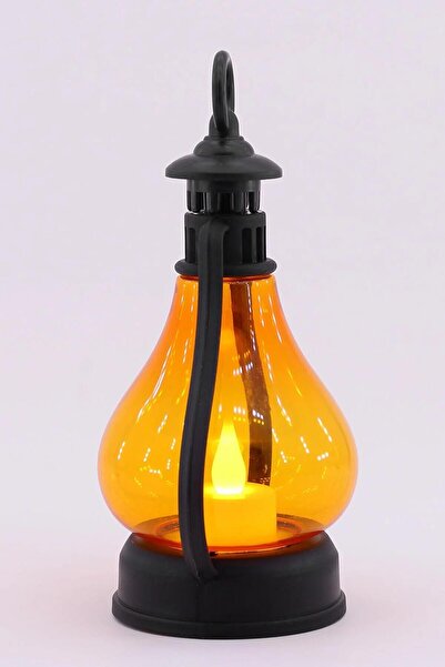 Ozsport Led Mum Vintage Retro Gaz Lambası Tipi Pilli Dumansız Alevli Dekoratif Yapay Mum Işıldak El Lambası