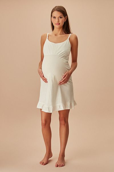 SUWEN Pointy Pregnant Maternity Nightgown