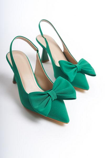 MARSEDO Rochie de seară Arina, cu fundă ascuțită, cu fundă, cu spate deschis, pantofi stiletto cu toc clasic