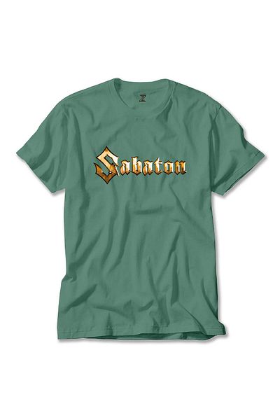 Z zepplin Χρυσό πράσινο μπλουζάκι Sabaton Logo