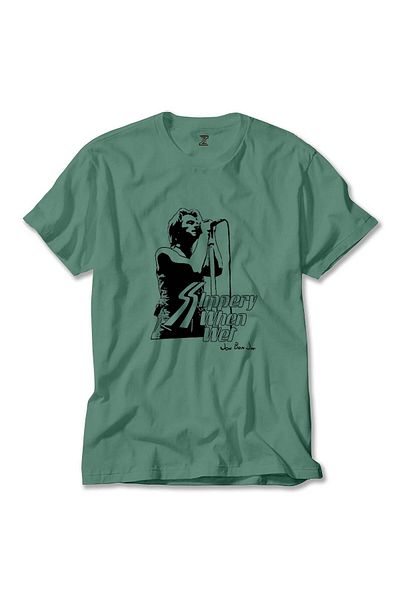 Z zepplin Bon Jovi Slippery When Wet Green T-Shirt
