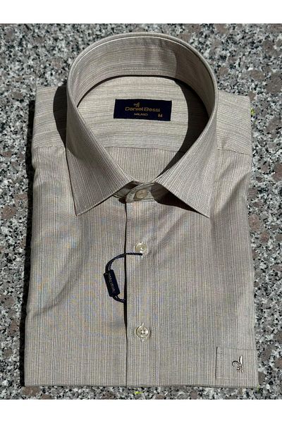 Daniel Bessi Regular Fit Striped Short Sleeve Classic Men's Shirt with Pockets