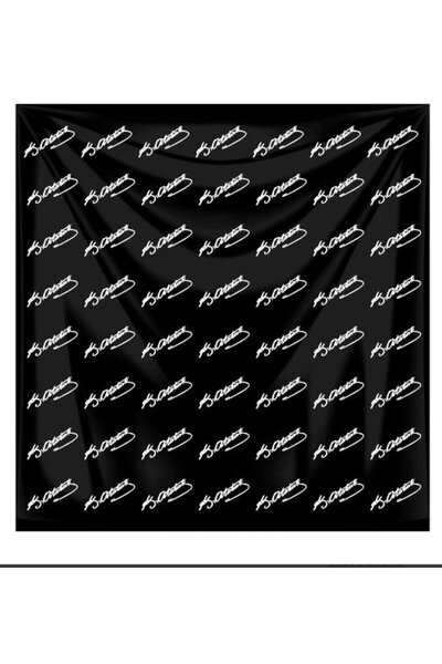 Herşey Nota Bandană Ataturk Signature neagră bumbac 100% % eșarfă