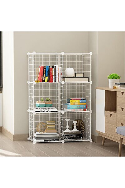 decorelax 6 Bölmeli Tel Küp Çok Amaçlı Organizer Raf Beyaz 33cm Mutfak, Oyunc...