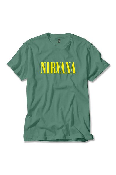 Z zepplin Κείμενο Nirvana Κίτρινο πράσινο T-shirt