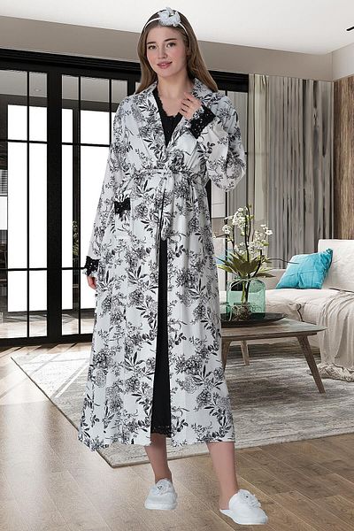 Mecit Pijama Set cămașă de noapte și rochie din bumbac cu dantelă pentru maternitate (gravide)