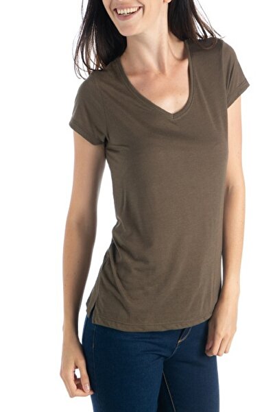 chulfa Боди с къс ръкав и V-образно деколте, изцяло от ликра