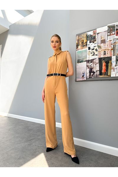 ESRAHELVACI Ολόσωμη φόρμα Caramel Zero Sleeve με ζώνη