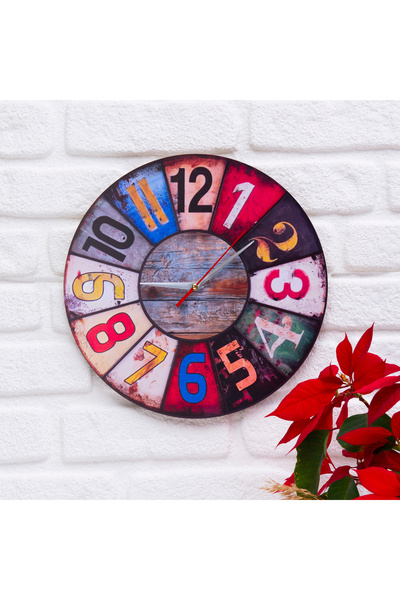 Deep Craft ساعة حائط خشبية مزخرفة لغرفة المعيشة والمكتب والمكتب والمنزل بتصميم أنيق - أرقام